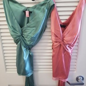 Either 1 green or 1 peach BCBG MaxAzria tops